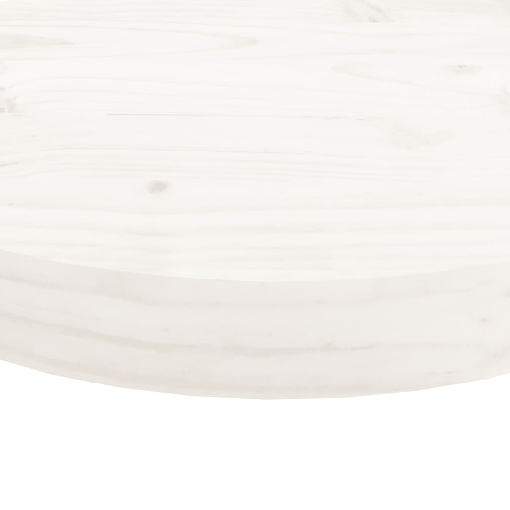Tafelblad rond ø60x3 cm massief grenenhout wit
