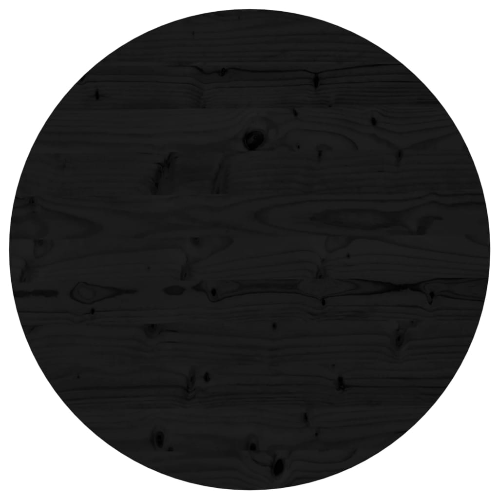 Tafelblad rond ø60x3 cm massief grenenhout zwart