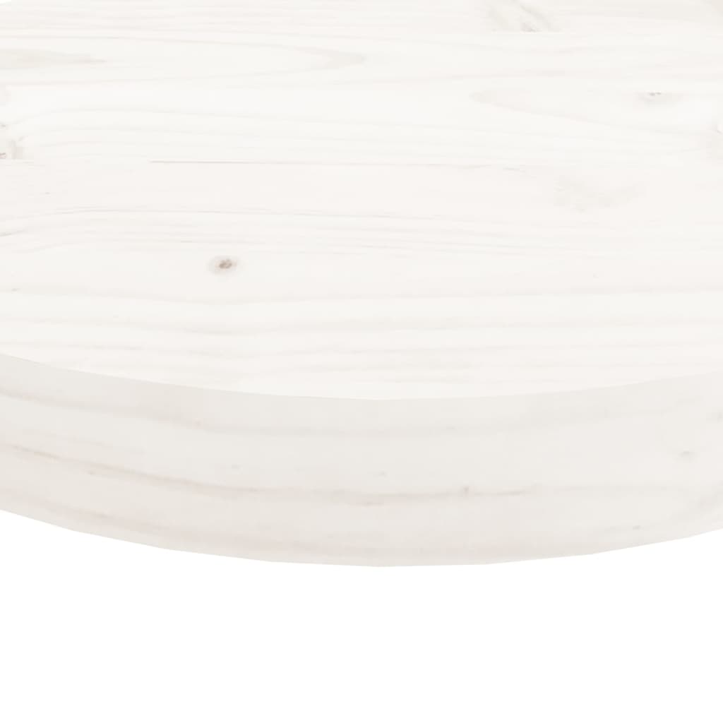 Tafelblad rond ø70x3 cm massief grenenhout wit