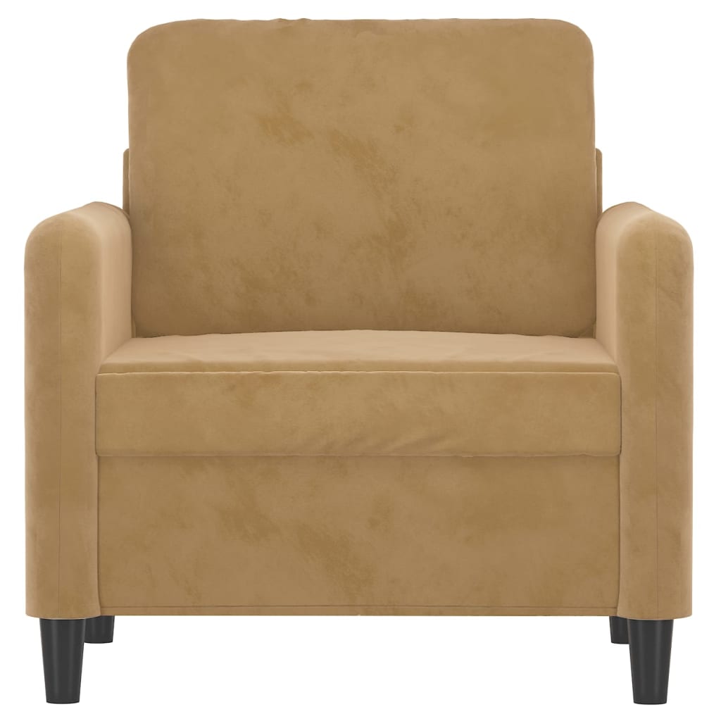 Fauteuil 60 cm fluweel bruin