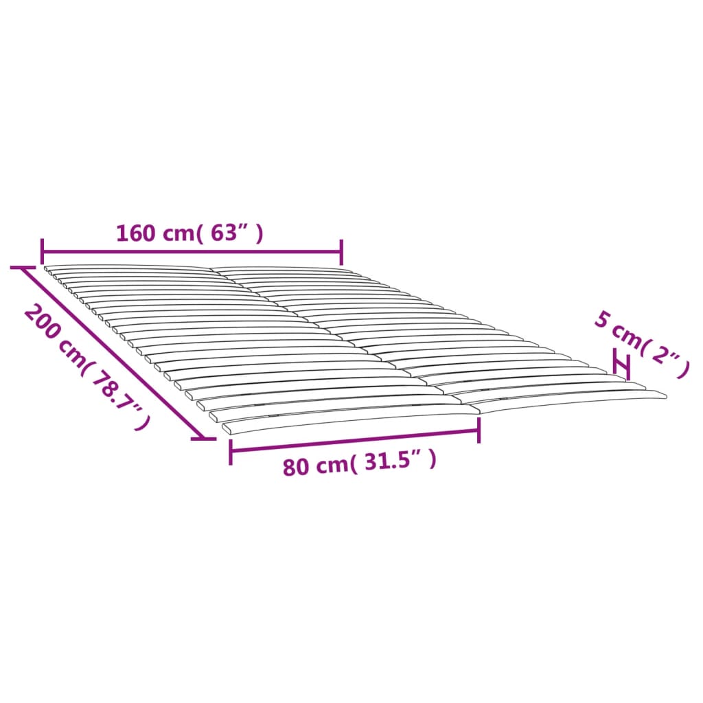 Lattenbodems 2 st met 48 latten 80x200 cm