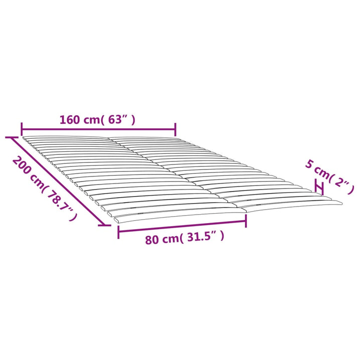 Lattenbodems 2 st met 48 latten 80x200 cm