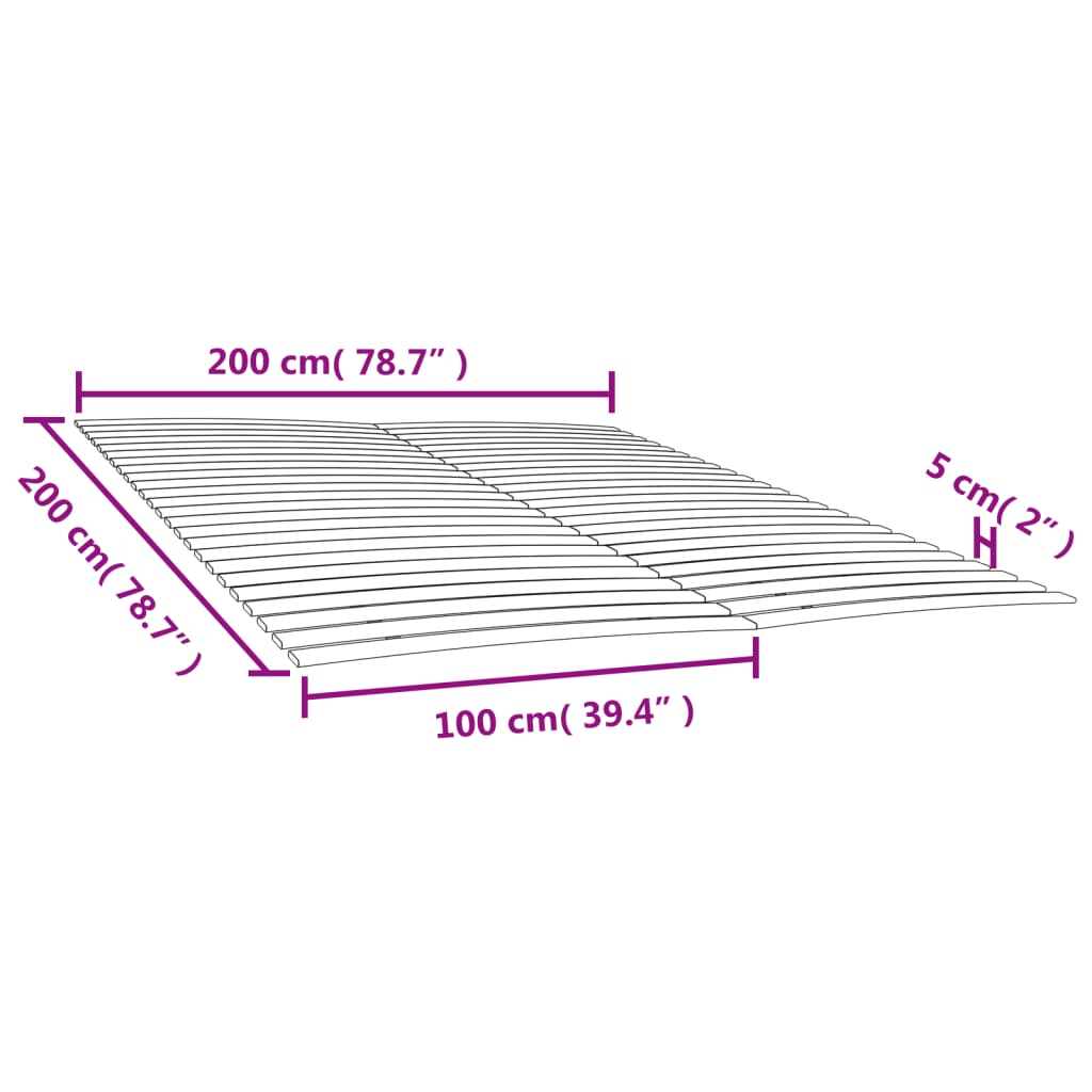 Lattenbodems 2 st met 48 latten 100x200 cm