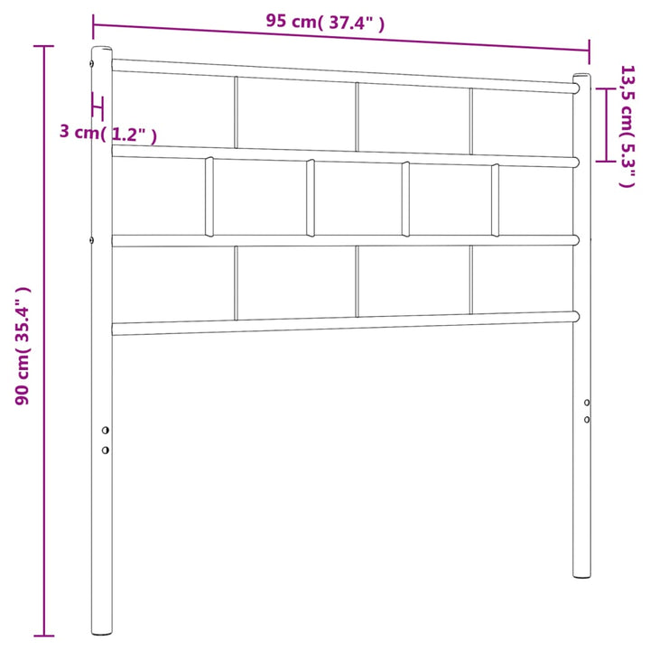 Hoofdbord 90 cm metaal wit