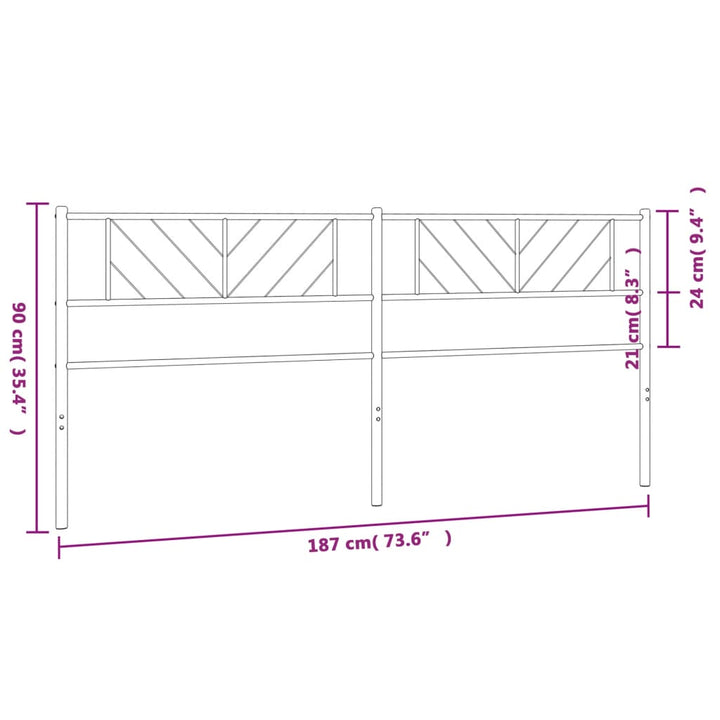 Hoofdbord 180 cm metaal zwart