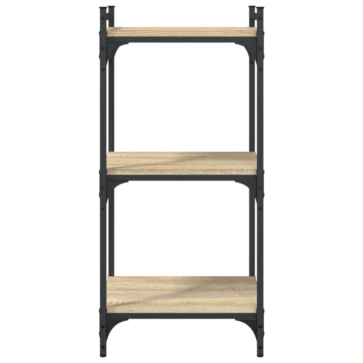 Boekenkast 3-laags 40x30x86 cm bewerkt hout sonoma eikenkleurig