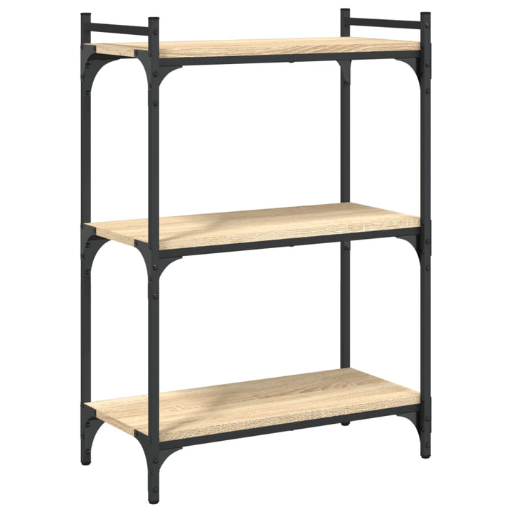 Boekenkast 3-laags 60x30x86 cm bewerkt hout sonoma eikenkleurig