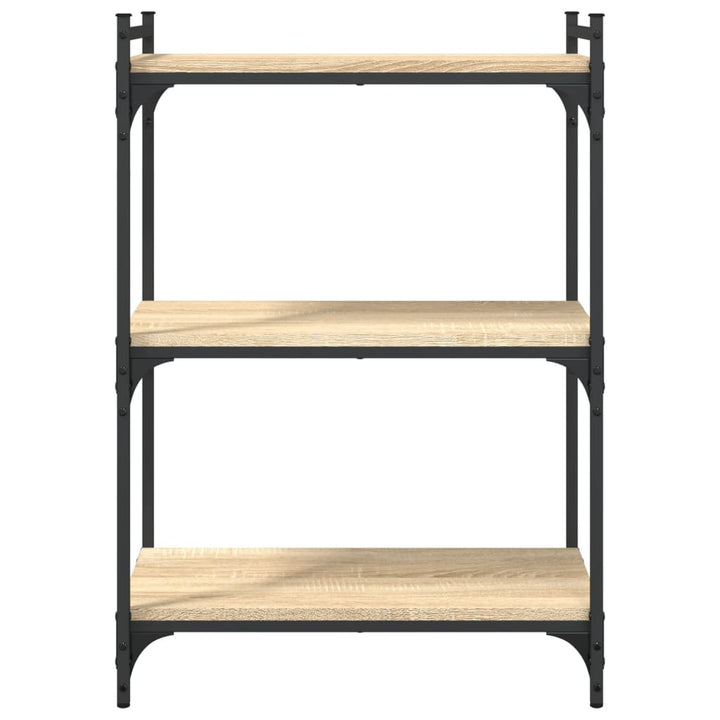 Boekenkast 3-laags 60x30x86 cm bewerkt hout sonoma eikenkleurig