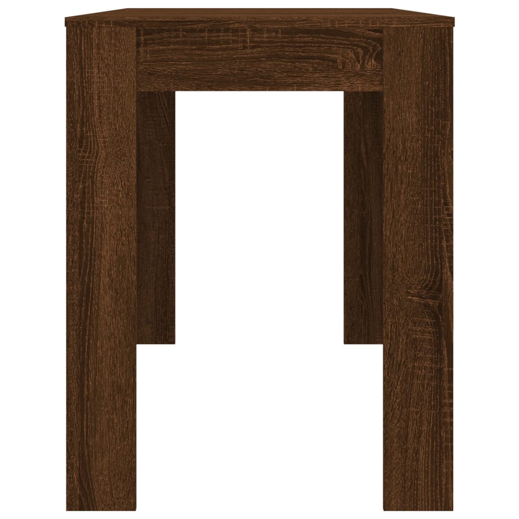 Eettafel 120x60x76 cm bewerkt hout bruineikenkleurig