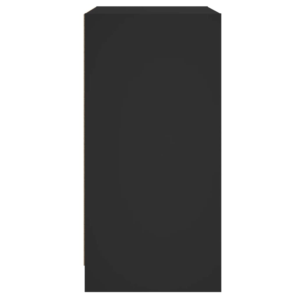 Bijzetkast met glazen deuren 68x37x75,5 cm zwart