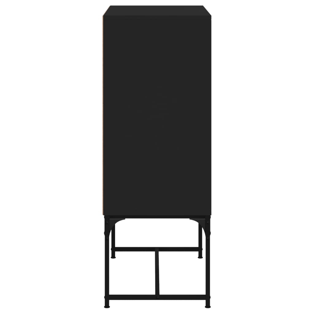 Bijzetkast met glazen deuren 69x37x100 cm zwart