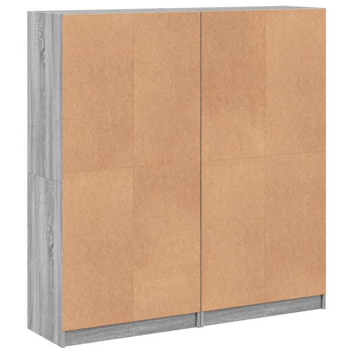 Boekenkast met deuren 136x37x142 cm hout grijs sonoma eiken