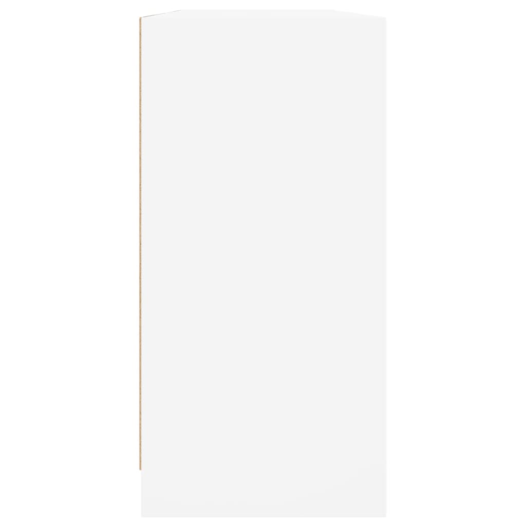Boekenkast met deuren 204x37x75 cm bewerkt hout wit