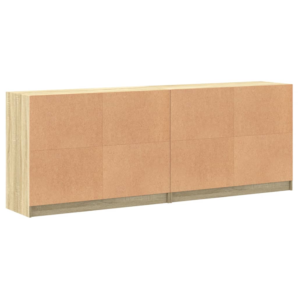 Boekenkast met deuren 204x37x75 cm hout sonoma eikenkleurig
