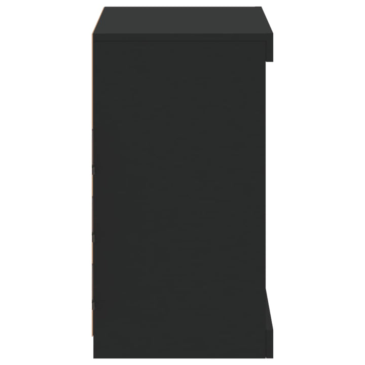 Dressoir met LED-verlichting 60,5x37x67 cm zwart