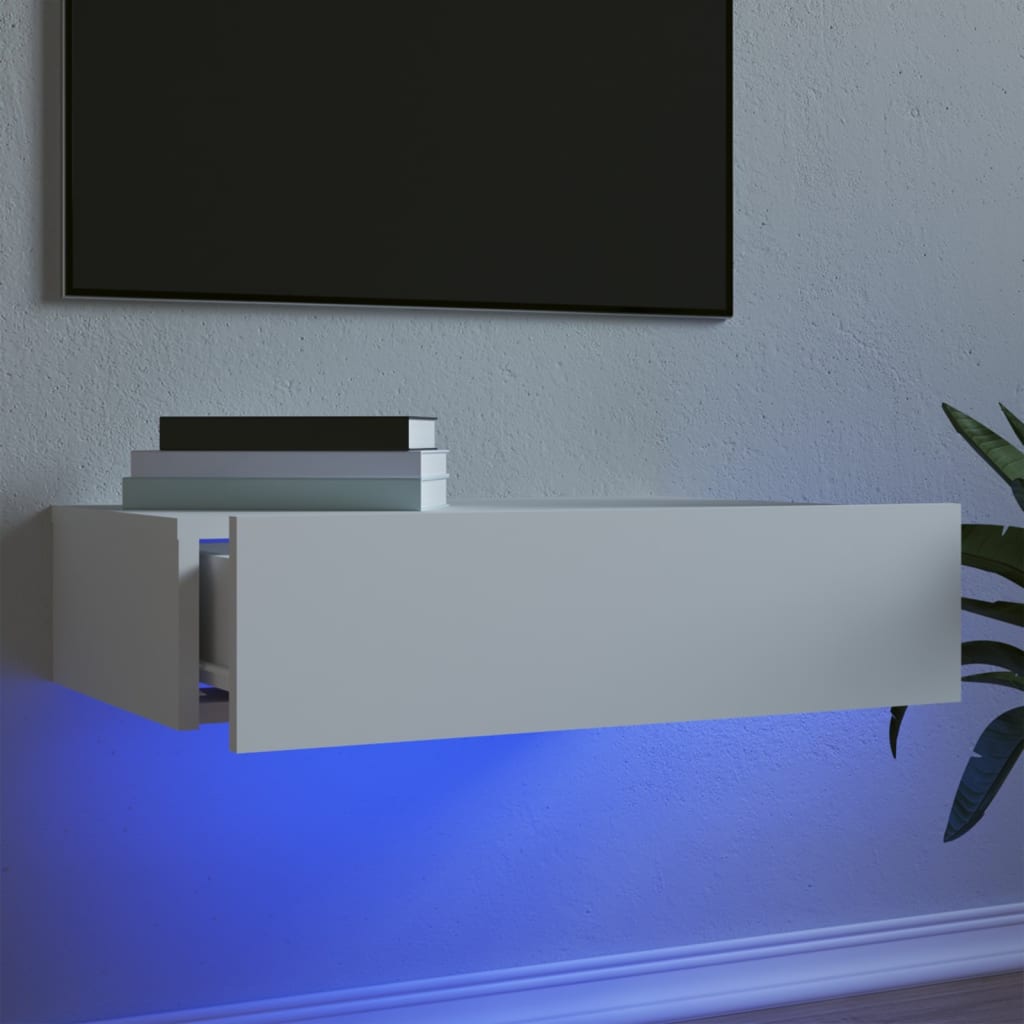 Tv-meubel met LED-verlichting 60x35x15,5 cm wit