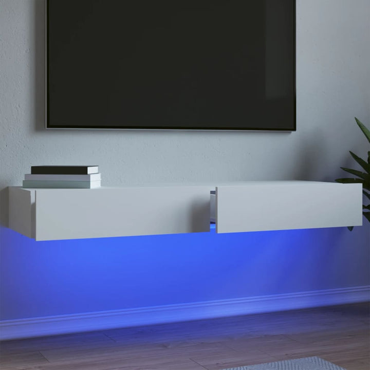 Tv-meubelen 2 st met LED-verlichting 60x35x15,5 cm wit