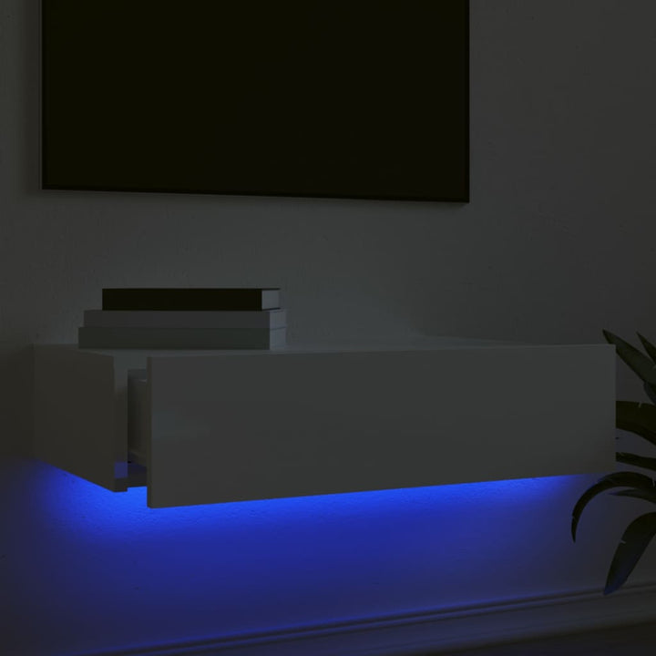 Tv-meubel met LED-verlichting 60x35x15,5 cm hoogglans wit