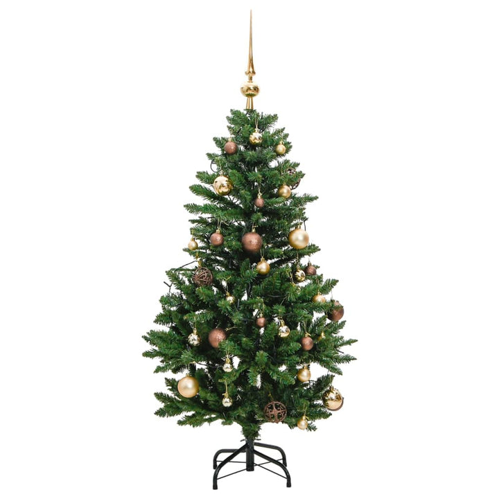 Kunstkerstboom met scharnieren 150 LED's en kerstballen 150 cm