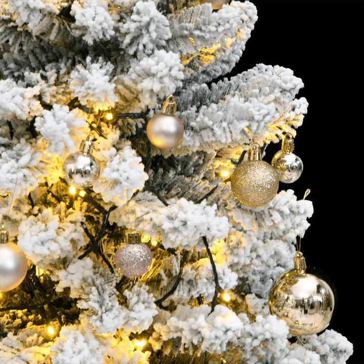 Kunstkerstboom met scharnieren 150 LED en kerstballen 120 cm