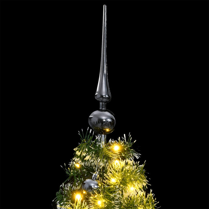 Kunstkerstboom 150 LED's kerstballen en sneeuw 150 cm