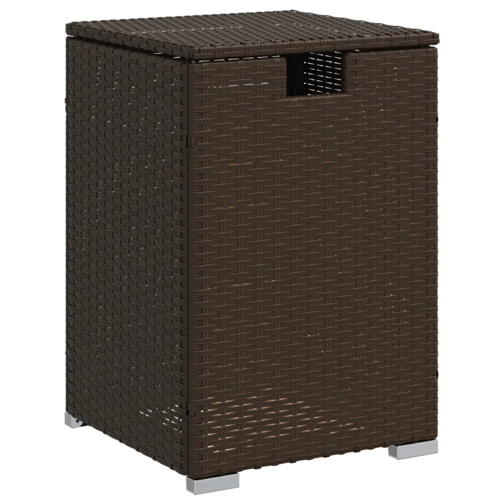 Afdekkast voor propaangasfles 40x40x60 cm Poly Rattan bruin