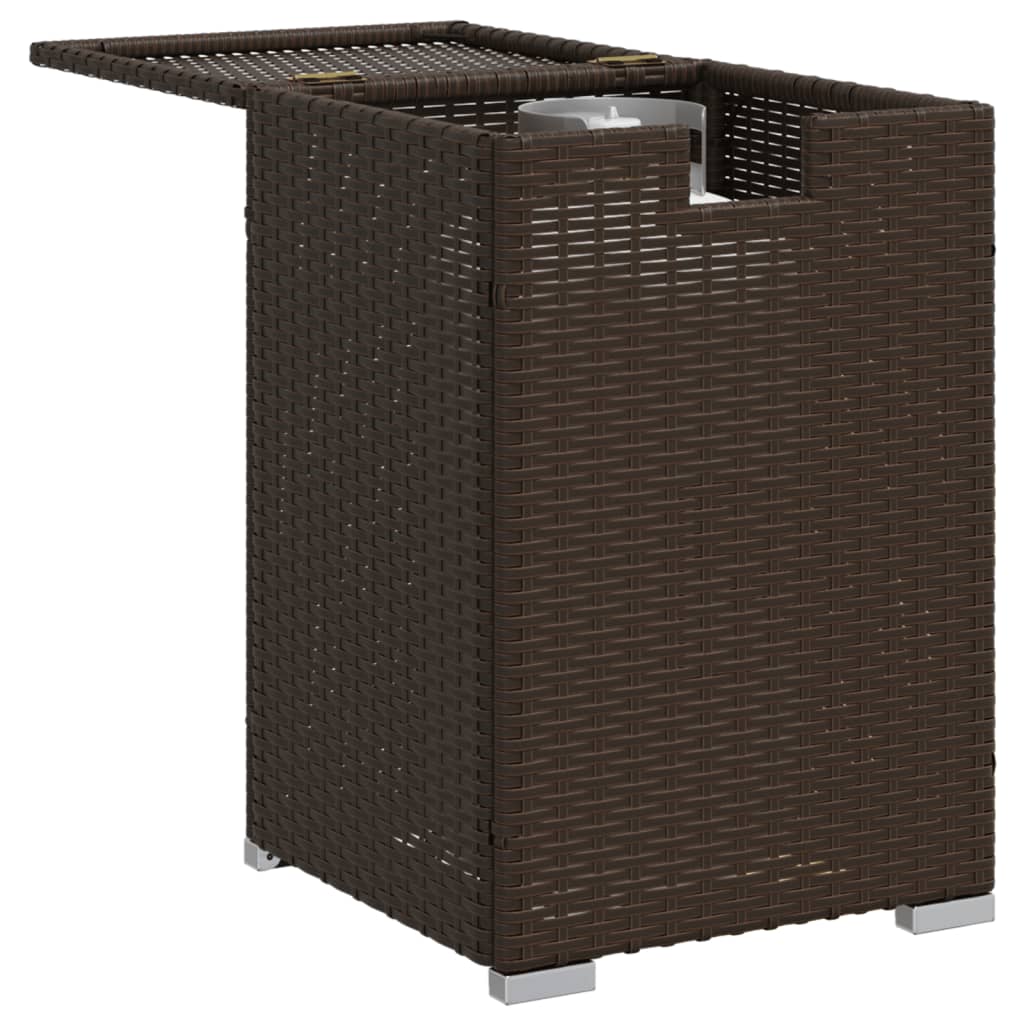 Afdekkast voor propaangasfles 40x40x60 cm Poly Rattan bruin