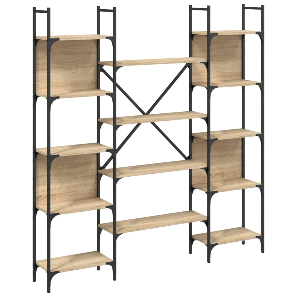 Boekenkast 155,5x24x166,5 cm bewerkt hout sonoma eikenkleurig