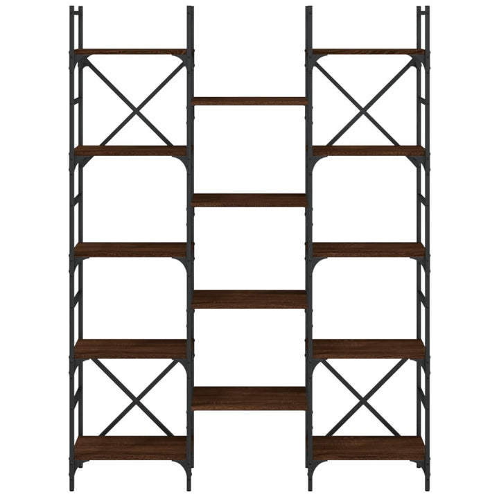 Boekenkast 127,5x28,5x172,5 cm bewerkt hout bruineikenkleurig