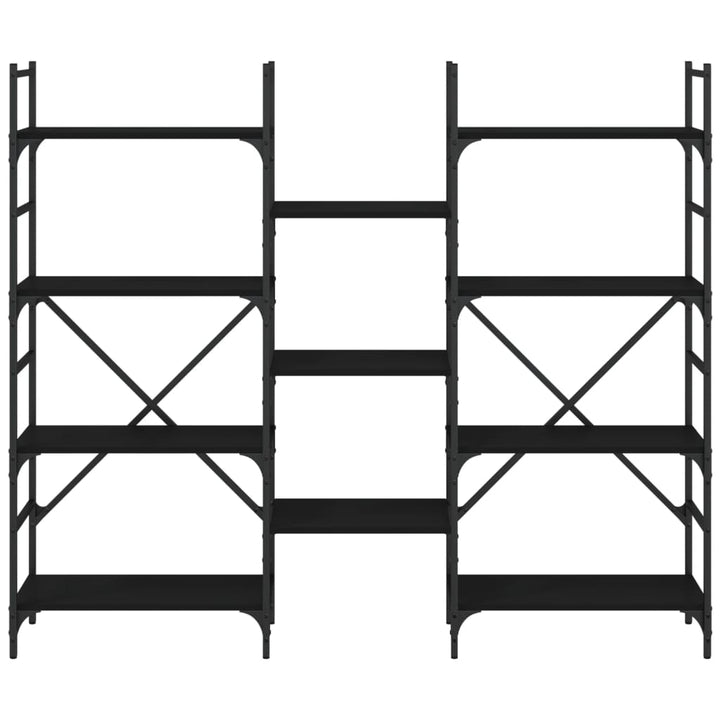 Boekenkast 160x28,5x136,5 cm bewerkt hout zwart