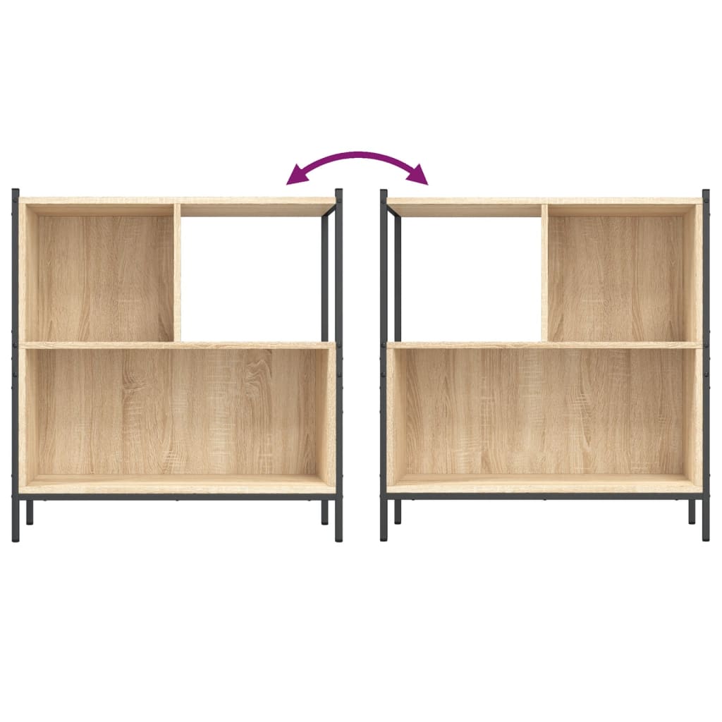 Boekenkast 72x28x77,5 cm bewerkt hout sonoma eikenkleurig