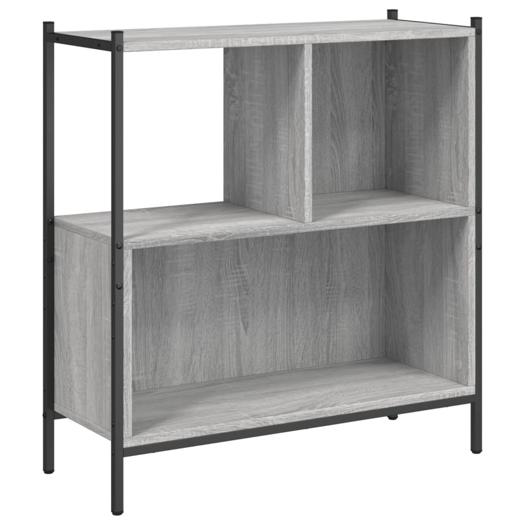 Boekenkast 72x28x77,5 cm bewerkt hout grijs sonoma eikenkleur