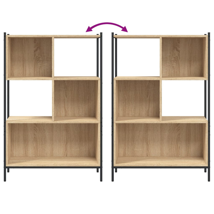 Boekenkast 72x28x109 cm bewerkt hout sonoma eikenkleurig