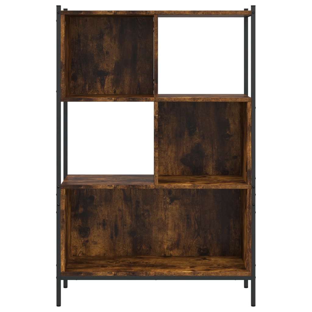 Boekenkast 72x28x109 cm bewerkt hout gerookt eikenkleurig