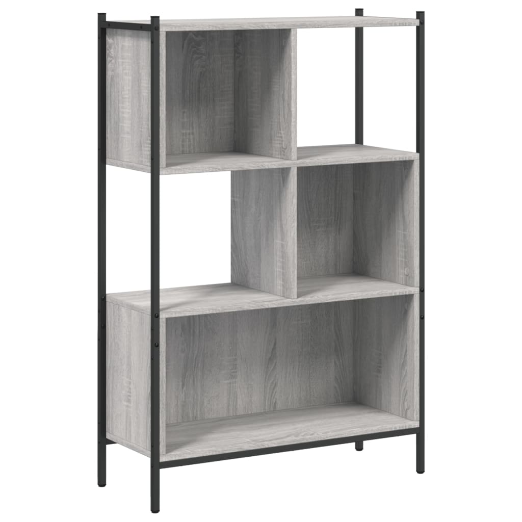 Boekenkast 72x28x109 cm bewerkt hout grijs sonoma eikenkleurig