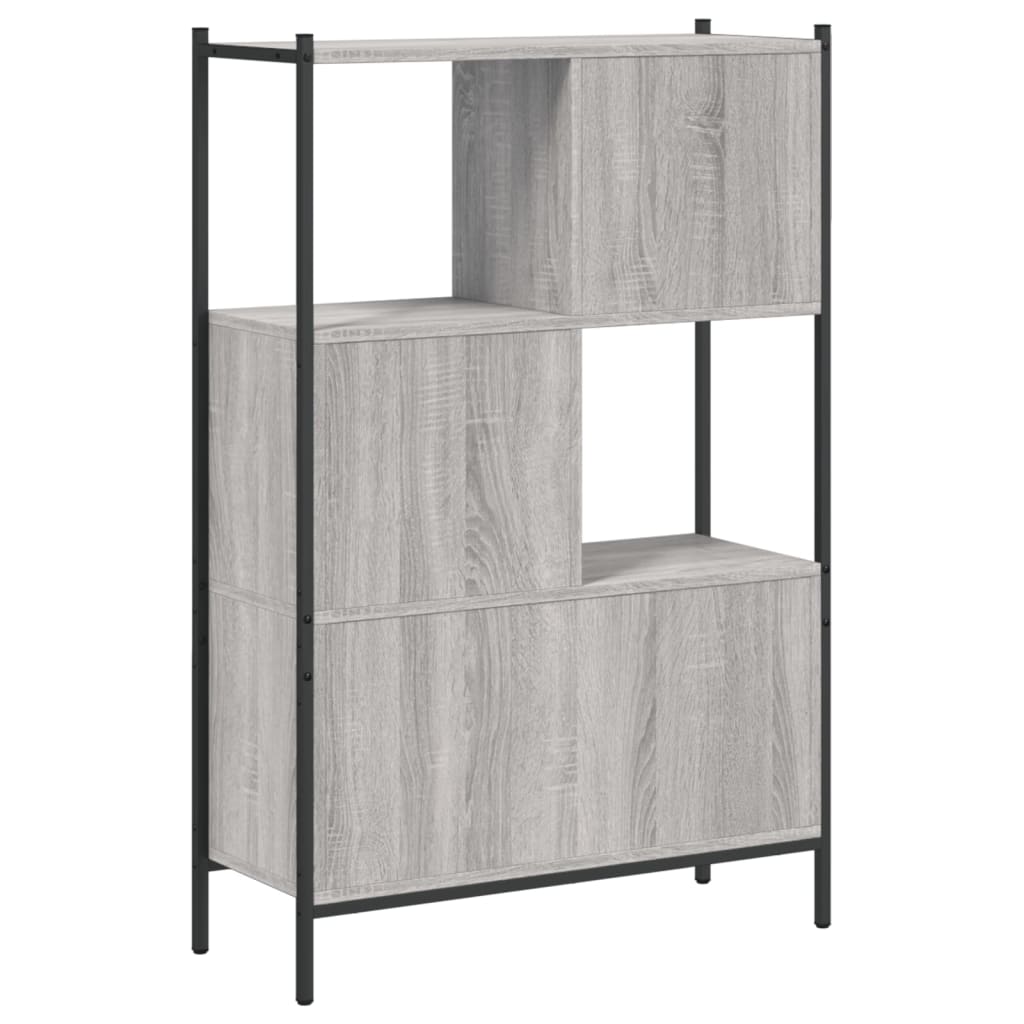 Boekenkast 72x28x109 cm bewerkt hout grijs sonoma eikenkleurig