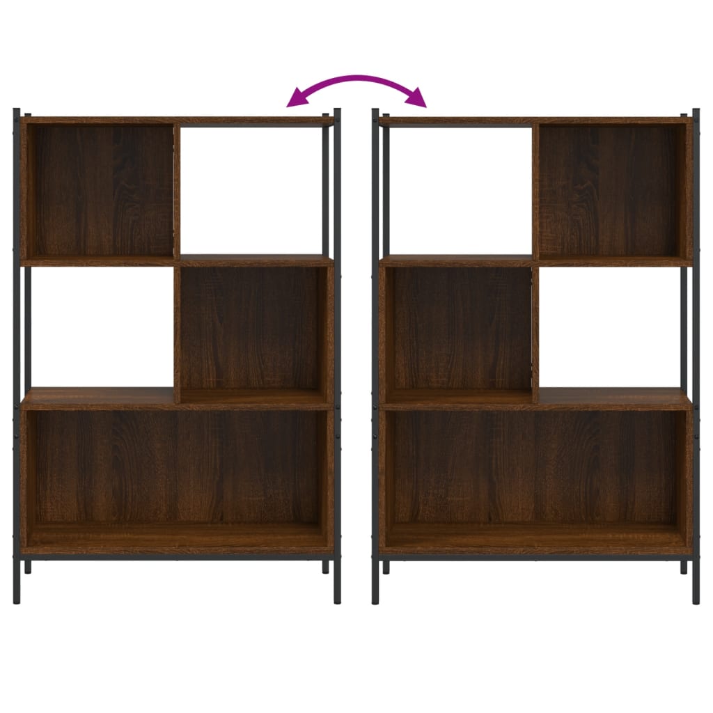 Boekenkast 72x28x109 cm bewerkt hout bruineikenkleurig