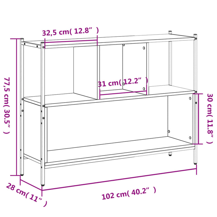 Boekenkast 102x28x77,5 cm bewerkt hout zwart