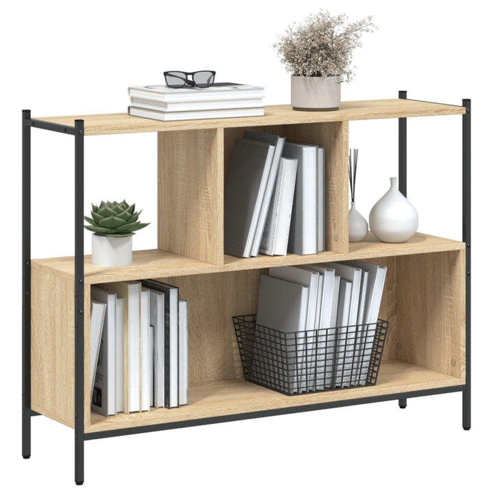 Boekenkast 102x28x77,5 cm bewerkt hout sonoma eikenkleurig