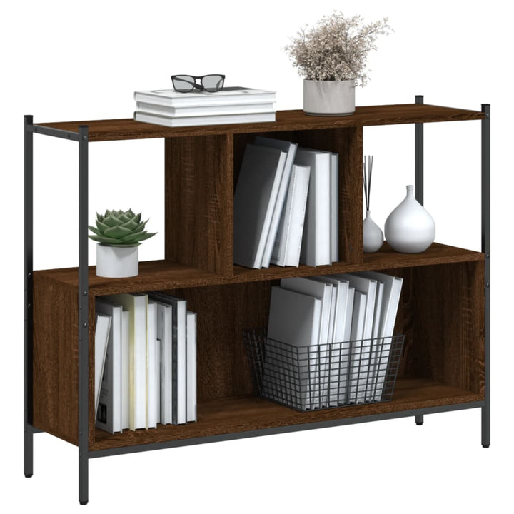 Boekenkast 102x28x77,5 cm bewerkt hout bruineikenkleurig