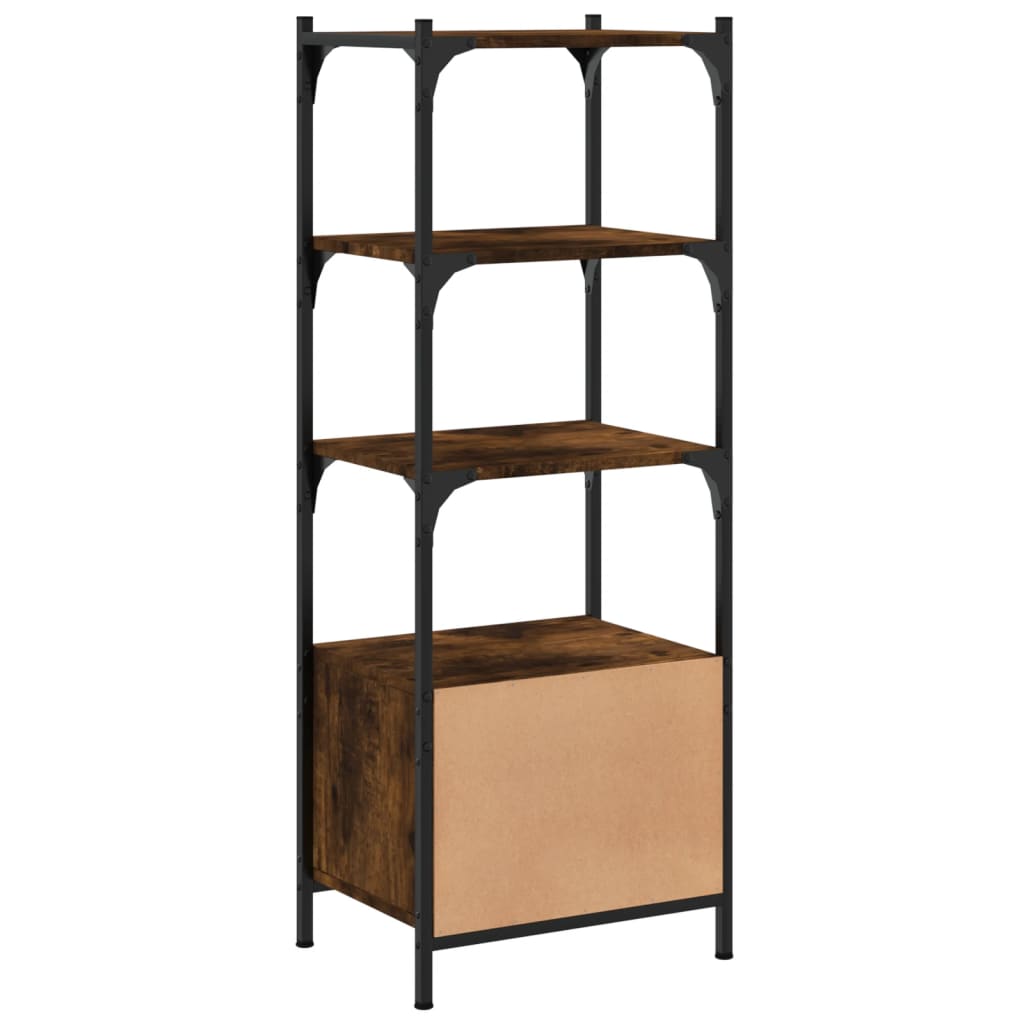 Boekenkast 3-laags 41x30x109,5 cm bewerkt hout gerookt eiken