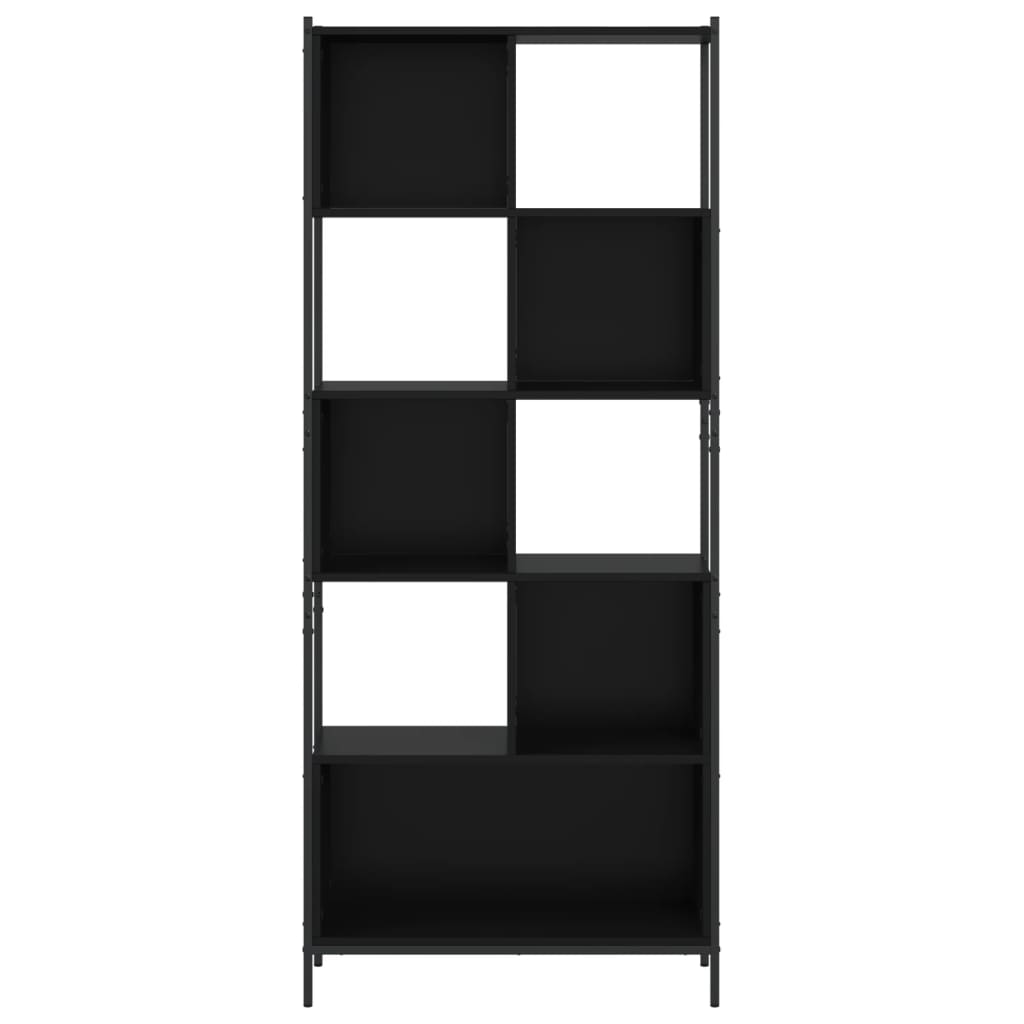 Boekenkast 72x28x172 cm bewerkt hout zwart