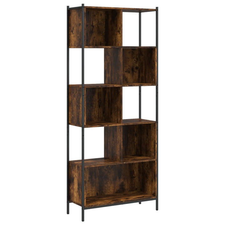 Boekenkast 72x28x172 cm bewerkt hout gerookt eikenkleurig