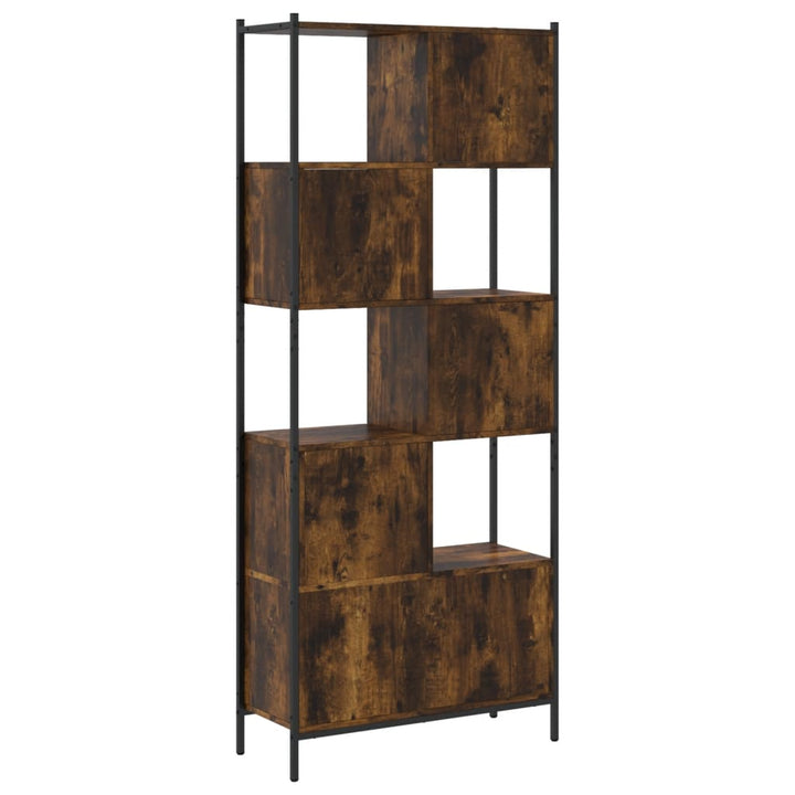 Boekenkast 72x28x172 cm bewerkt hout gerookt eikenkleurig