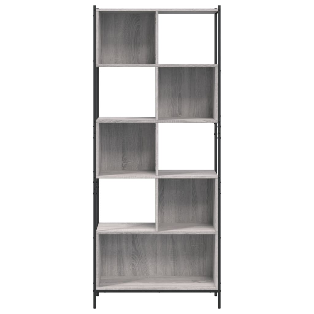 Boekenkast 72x28x172 cm bewerkt hout grijs sonoma eikenkleurig