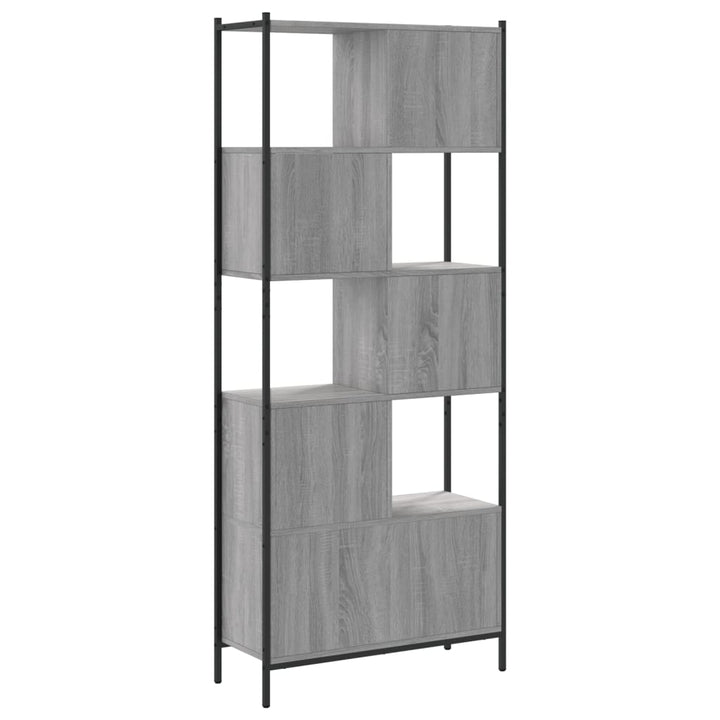 Boekenkast 72x28x172 cm bewerkt hout grijs sonoma eikenkleurig