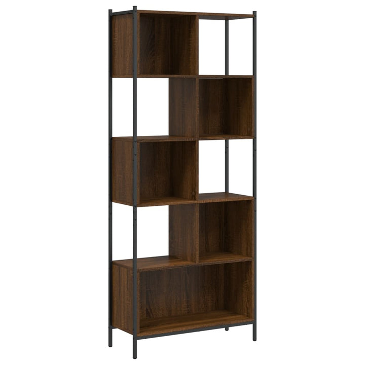 Boekenkast 72x28x172 cm bewerkt hout bruineikenkleurig