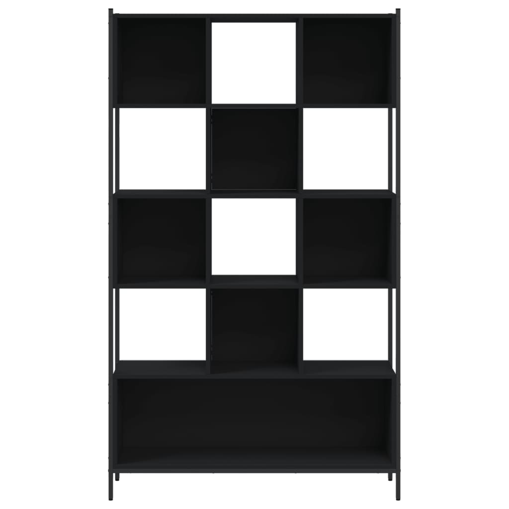 Boekenkast 102x28x172 cm bewerkt hout zwart