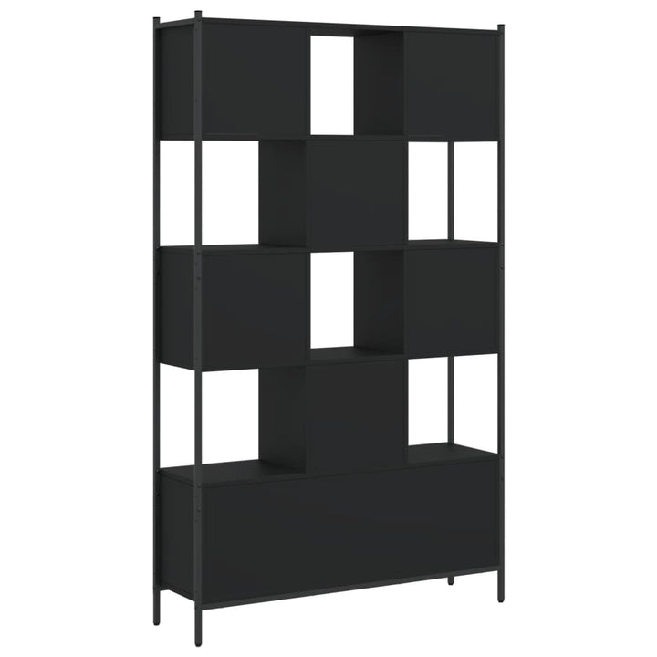 Boekenkast 102x28x172 cm bewerkt hout zwart