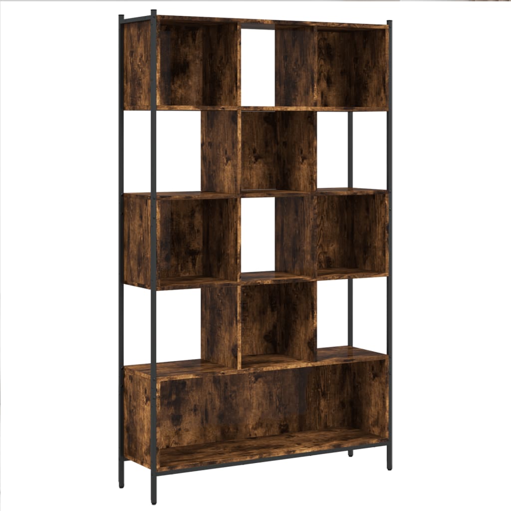 Boekenkast 102x28x172 cm bewerkt hout gerookt eikenkleurig